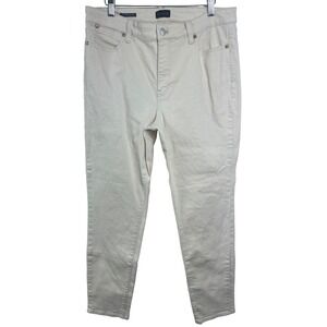 Talbots Slim Ankle Jeans Womens Size 12 Cream Beige Cotton Stretch Mid Rise B31